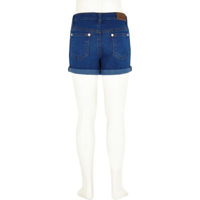 Girls bright blue denim shorts